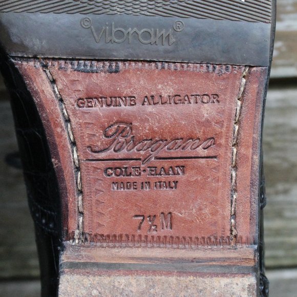 Vintage Cole Haan Black Genuine Alligator Cap Toe Oxford, Men's 7.5 M, EUC - Picture 12 of 13